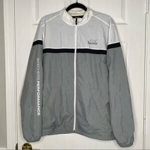 SKECHERS PERFORMANCE Mens Lightweight Zip Up Track Windbreaker Jacket Size Large